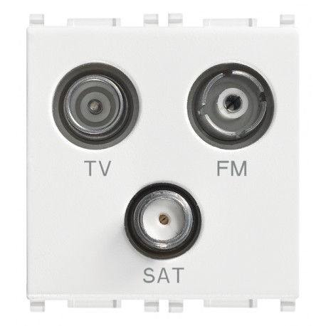Prise TV-FM-SAT directe 3sorties blanc
