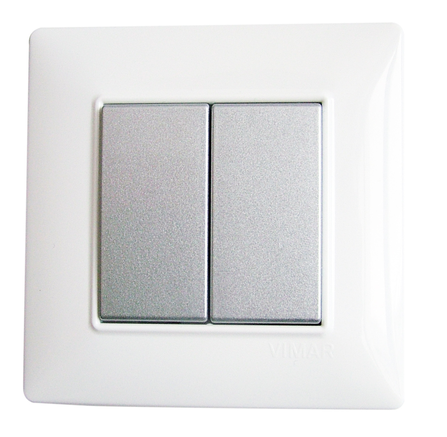 Interrupteur Double VIMAR 2P 10AX Gris – Avec Flèches Et Position Centrale