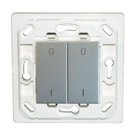 Interrupteur Plana double I/O - silver - sans plaque